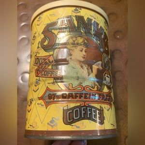 Vintage Sanka Coffee Can Kitchen Decor